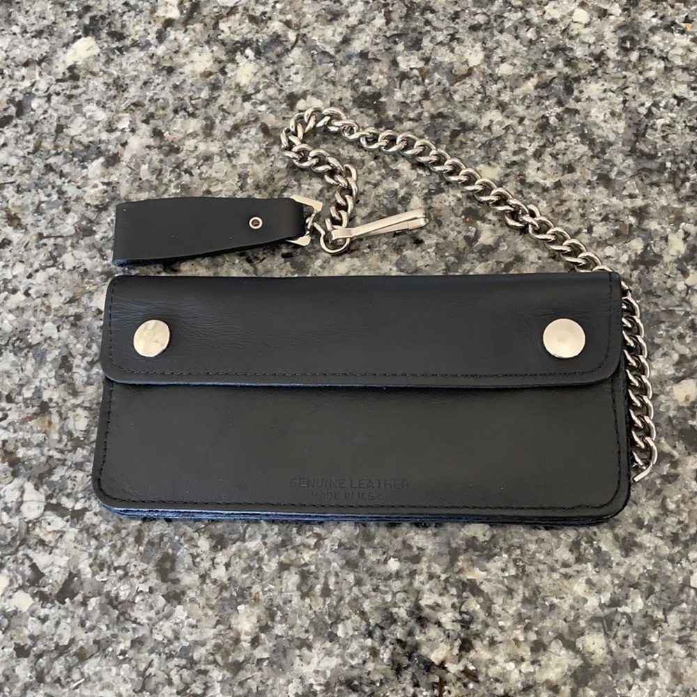 Men's Leather Biker Wallet with Chain